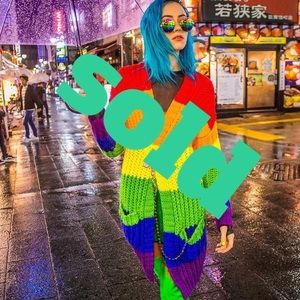 🌈 CURRENT MOOD RAINBOW KNIT CARDIGAN 🌈